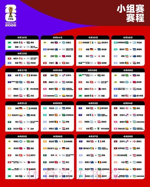 2026世界杯小组赛赛程APP